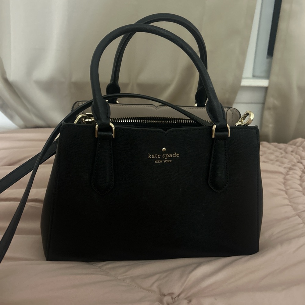 Kate Spade Black Satchel with Gold Accents